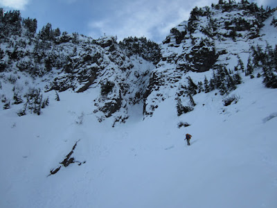 Aaron navigating us through the crossings - down and up the ridges, over the snow covered creeks