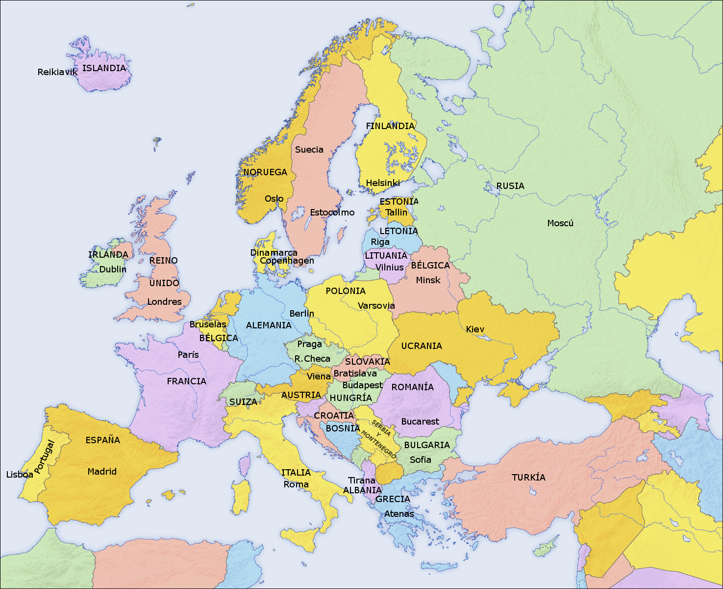 Blog de Kevin Genares: Mapa politico de Europa