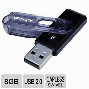  PNY 8GB Mini Attache 2.0 USB Flash Drive Blue