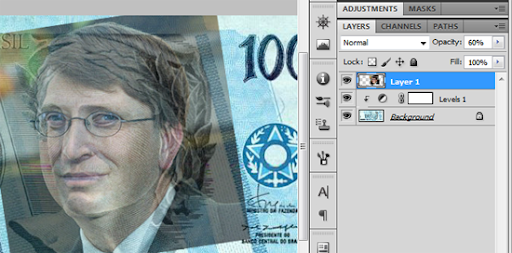 Imagem de Bill Gates com baixa opacidade