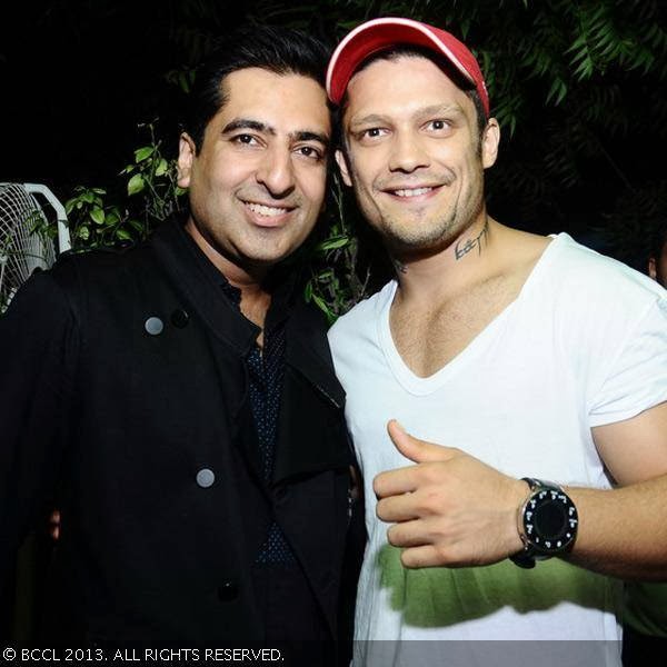 Rahul Khanna and Siddharth during the opening party of Wills Lifestyle India Fashion Week (WIFW) Spring/Summer 2014, held at Olive, Mehrauli, New Delhi, on October 09, 2013.