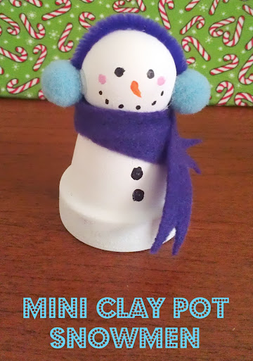 Snowmen Crafts: Mini Clay Pot Snowmen #CIJ13