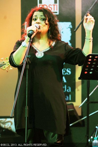Ishita Ganguly rocks the stage with her performance during 'Kala Ghoda' Festival, held in Mumbai on February 3, 2013. 