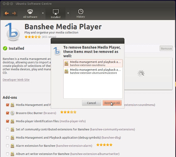 Removing Banshee in Ubuntu 11.10