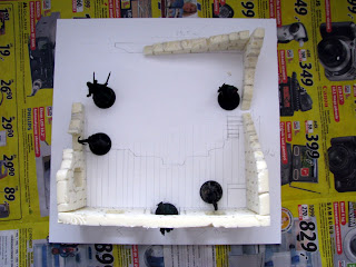 WiP 15.03.2011 r. - czas na makietę część 1 ruiny budynku lotr