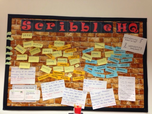 creative writing wall display