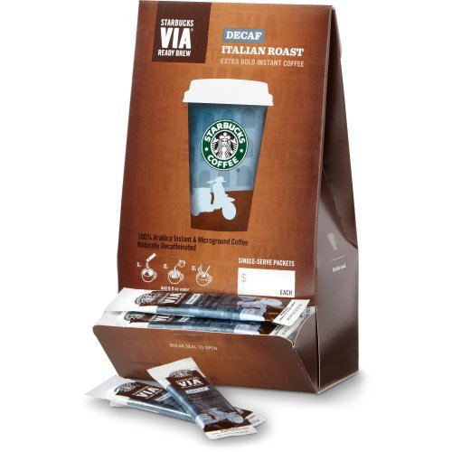 Starbucks VIA Ready Brew Coffee, Decaf Italian Roast, 3.3-Gram Packages (Pack of 50)