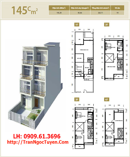 Liền kề Bắc An Khánh giai đoạn 2 - 145m2 mẫu C