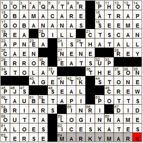 0609 12 New York Times Crossword Answers 9 Jun 12 Saturday