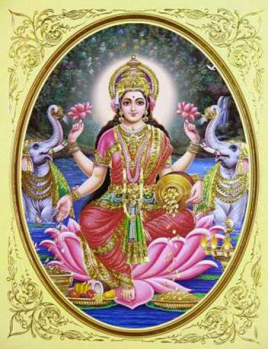 Goddess Lakshmi Bringing Eternal Happiness To Earth