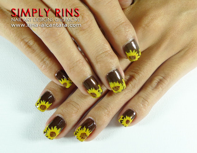 Sunflower Nail Art Design