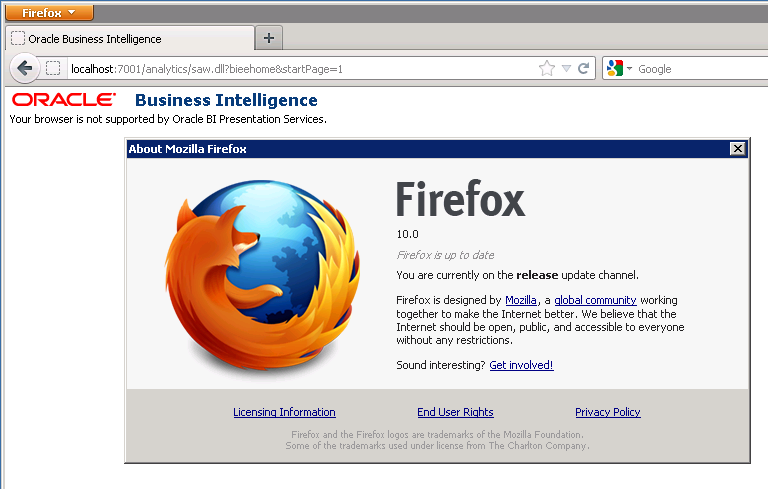 Firefox 10 Not Compatible with Oracle BI 11.1.1.5 | Datavail