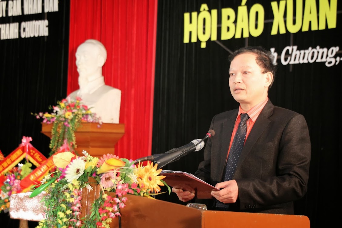 Ông Nguyễn Hữu Vinh - Chủ tịch UBND huyện Thanh Chương phát biểu