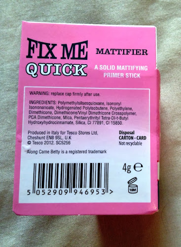 Back of the box Along Came Betty Fix Me Quick