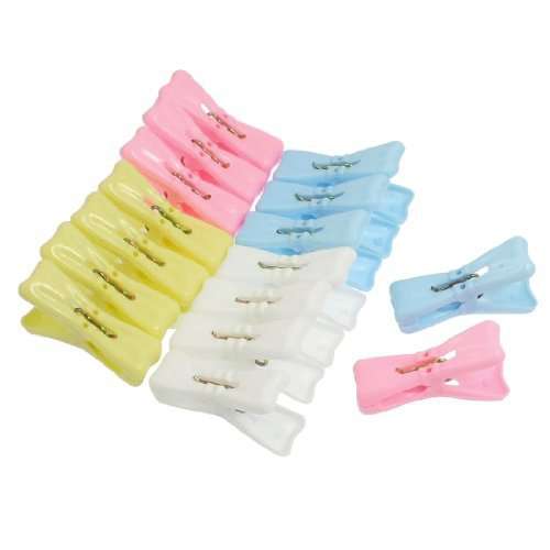 Amico Assorted Color Plastic Bowknot Shaped Clothes Pins Hanging Clips 16 Pcs