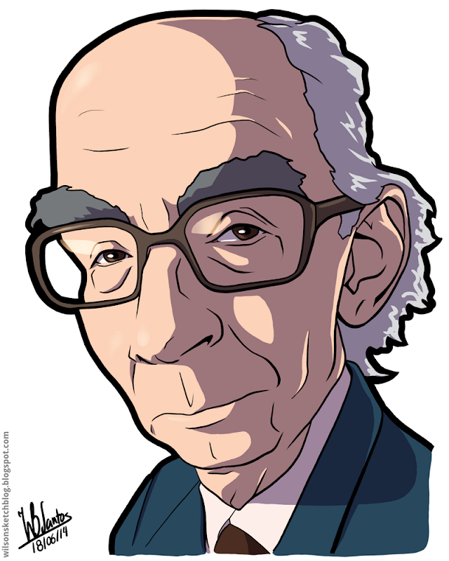 Cartoon caricature of José Saramago. Cartoon caricature of José Saramago.