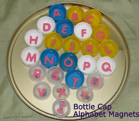 Bottle lid Alphabet magnets