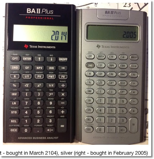 Eddie's Math and Calculator Blog: BA II Plus Professional: Silver (2004) vs  Black (2013) Keyboard