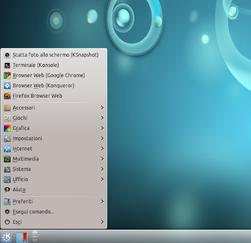 menu classico di KDE / Kubuntu