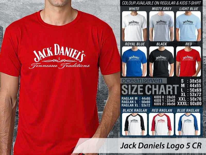 Kaos gaya Hidup bir Jack Daniels Logo 5 distro ocean seven