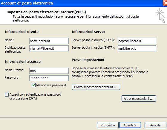 COME LEGGERE LA POSTA DI LIBERO CON OUTLOOK