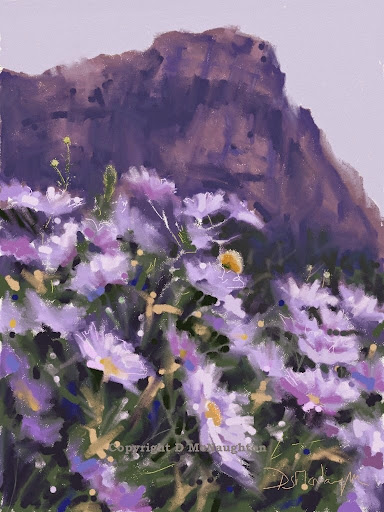 Daisies at Kirstenbosh, ipad. Artist Dianne McNaughton 