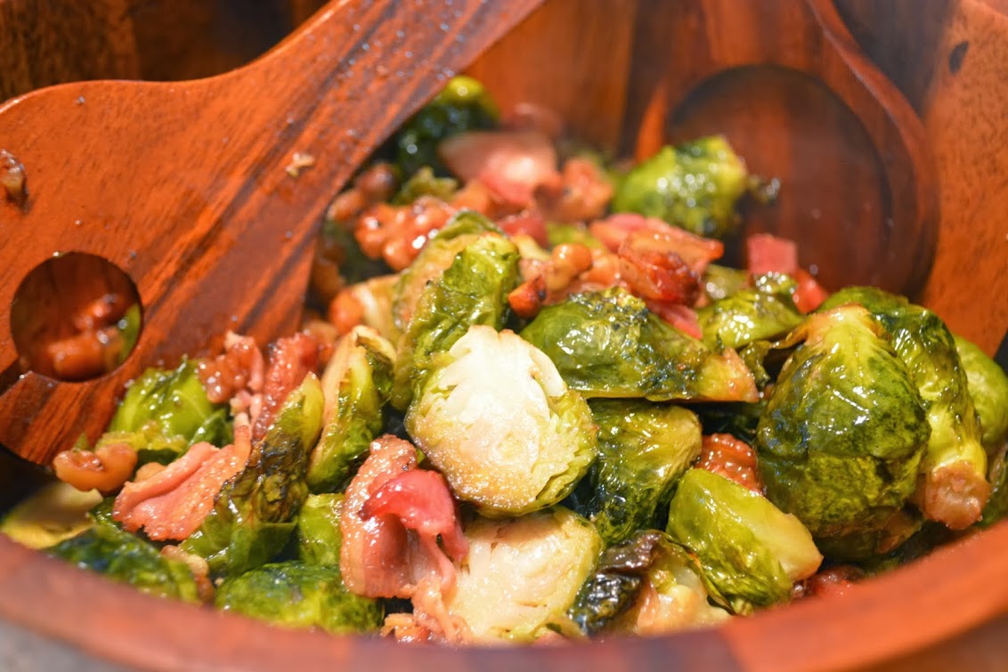 Maple Roasted Bacon Brussel Sprouts