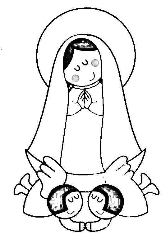 Dibujos Católicos : Virgen María moderna para colorear
