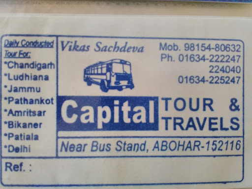 Capital Tour And Travels, Bus Stand Rd, Street 1, Nanak Nagri, Abohar, Punjab 152116, India, Tour_Operator, state PB