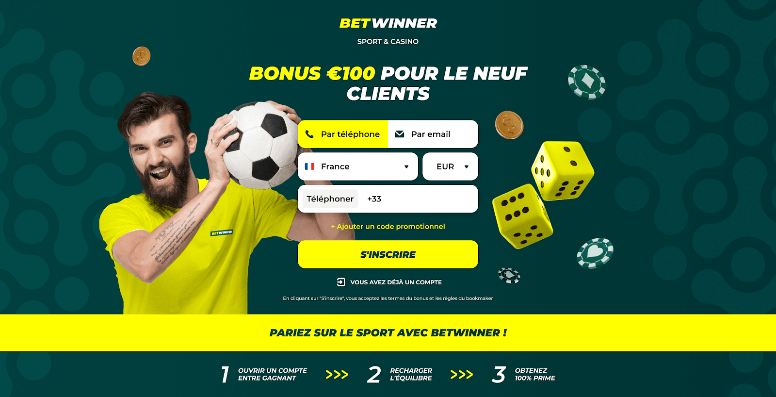 Les bonus de l'application betwinner pour paris sportifs