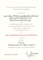177g Dr.-Theodor-Neubauer-Medaille in Silber http://www.ddrmedailles.nl