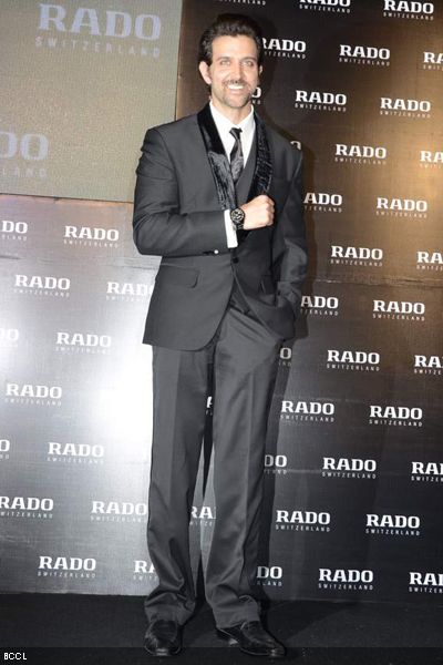 Light-eyed actor Hrithik Roshan captures photogs attention during the launch of Rado watch collection, held in Mumbai on January 29, 2013. (Pic: Viral Bhayani)