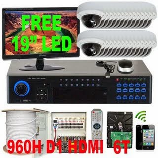GW High End Enterprise CCTV Surveillance Security Camera System, FREE LED Monitor, 32 Channel 960H DVR 6TB HDD Real Time Recording+Playback, 32 Cameras Sony CCD 700 TV Lines Vari-Focal Lens, iPhone Android Viewable