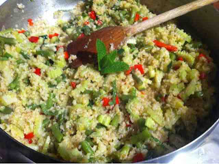 bulgur con menta e verdure saltate