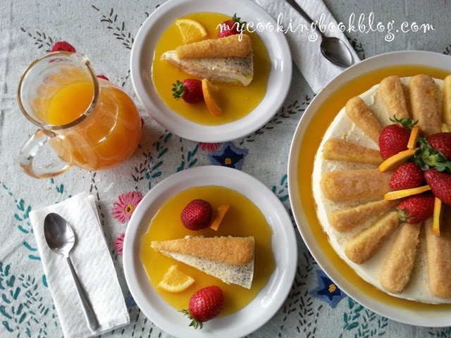 Десерт с панакота ягоди и портокали