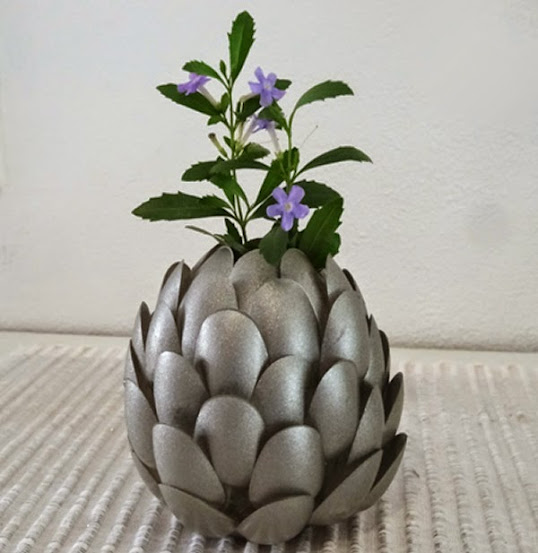 Vaso de flor de colher de plástico