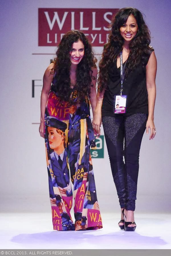 Fashion designers Gauri and Nainika on Day 1 of the Wills Lifestyle India Fashion Week (WIFW) Spring/Summer 2014, held in Delhi.