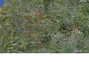 Zemljevid poti po Madžarski -  Kliknite za povečavo. 