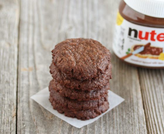 photo of a tall stack of nutella cookies