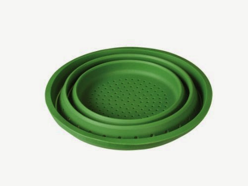  Island Bamboo Silicone Colander and Steamer, Green