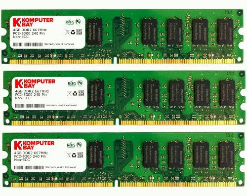  Komputerbay 12GB ( 3 X 4GB ) DDR2 DIMM (240 PIN) 667Mhz PC2 5400 PC2 5300 12 GB