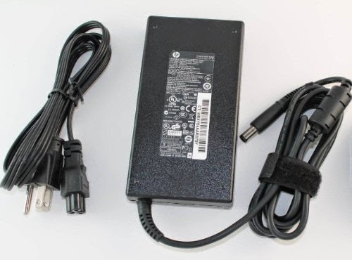  HP 693709-001 AC Smart power adapter (120 watt) - Slim form factor, with power factor correction (PFC) - Requires separate 3-wire AC power cord