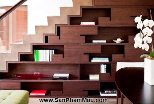 Mẹo thiết kế tủ cầu thang hữu ích - Tủ âm tường gỗ-6