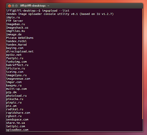 Zenden Image Uploader su Ubuntu