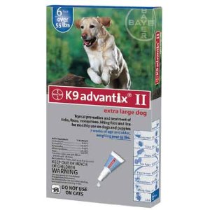  Advantix II K9 Blue - 6-Month Treatment for Extra Large Dogs Over 55 lbs -- 6 Tubes