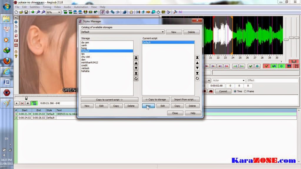 Hướng dẫn làm sub và karaoke bằng Aegisub chi tiết từng bước mộ