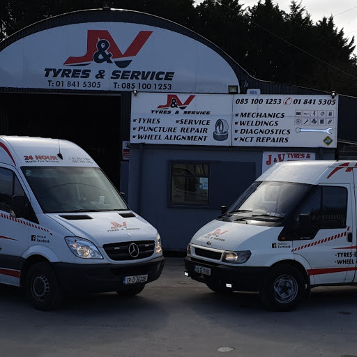 J & V tyres and service and 24 hour puncture repair Dublin logo