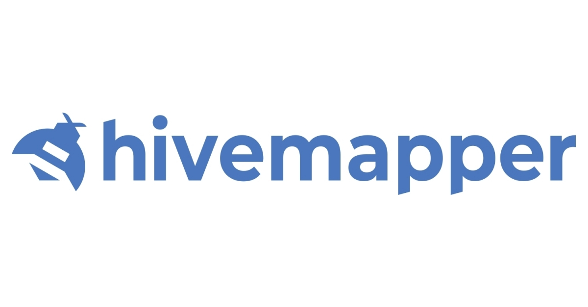 Hivemapper in blue text with white background.
