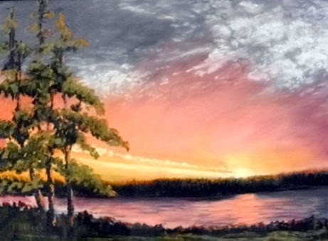 "Little Dixie Sunset" by Jeanenne H. Silleck. Pastel. $400.00