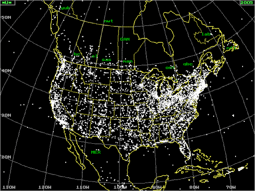 Ufo Map North America 2005